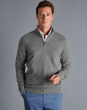 Load image into Gallery viewer, Cashmere Zip Neck Sweater - Grey