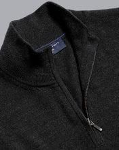 Load image into Gallery viewer, Merino Zip Neck Sweater - Charcoal Grey