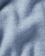 Load image into Gallery viewer, Merino Cashmere Button Neck Sweater - Sky Blue