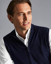 Load image into Gallery viewer, Merino Zip Through Vest - Navy