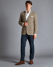 Load image into Gallery viewer, Italian Jersey Prince of Wales Check Jacket - Oatmeal