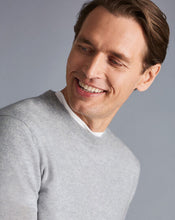 Load image into Gallery viewer, Merino Cashmere Crew Neck Sweater - Silver