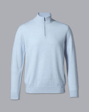 Load image into Gallery viewer, Merino Zip Neck Sweater - Light Blue