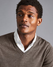 Load image into Gallery viewer, Merino V-Neck Sweater - Mocha