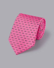 Load image into Gallery viewer, Glasses Print Silk Tie - Bright Pink