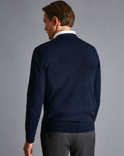 Load image into Gallery viewer, Merino V-Neck Sweater - Navy