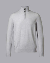 Load image into Gallery viewer, Merino Cashmere Button Neck Sweater - Silver