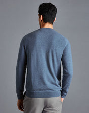 Load image into Gallery viewer, Merino Cashmere Crew Neck Sweater - Indigo Blue