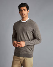 Load image into Gallery viewer, Merino Crew Neck Sweater - Mocha