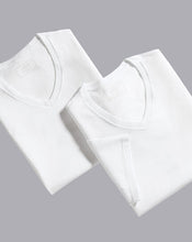 Load image into Gallery viewer, 2 Pack V-neck Cotton Undershirts - White