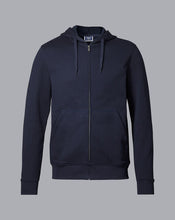Load image into Gallery viewer, Jersey Hooded Zip Through Sweater - Navy