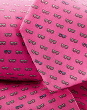 Load image into Gallery viewer, Glasses Print Silk Tie - Bright Pink
