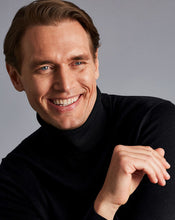 Load image into Gallery viewer, Merino Roll Neck Sweater - Black
