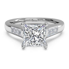 Load image into Gallery viewer, Solitaire Channel-Set Diamond Engagement Ring in 18kt White Gold (0.18 CTW) SKU: 1PCZ1193