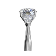 Load image into Gallery viewer, Ritani Modern 18K White Gold Three-Stone Diamond Engagement Ring Style: 1RZ1010