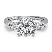 Load image into Gallery viewer, Ritani Modern 18K White Gold Three-Stone Diamond Engagement Ring Style: 1RZ1010