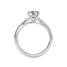 Load image into Gallery viewer, Ritani Modern Bypass Micropave Diamond Band Engagement Ring Style: 1RZ2490