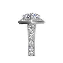 Load image into Gallery viewer, Ritani Vintage Hexagonal Halo Vaulted Diamond Band Engagement Ring Style: 1RZ3105