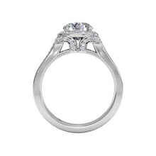 Load image into Gallery viewer, Ritani Masterwork Cushion Halo Diamond 'V' Band Engagement Ring 1RZ3152 SKU: 1RZ3152-4584