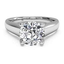 Load image into Gallery viewer, Ritani Solitaire Diamond Engagement Ring with Pave Tulip Detail Style: 1RZ3245