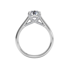 Load image into Gallery viewer, Ritani Solitaire Diamond Engagement Ring with Pave Tulip Detail Style: 1RZ3245