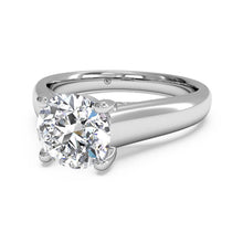 Load image into Gallery viewer, Ritani Solitaire Diamond Engagement Ring with Pave Tulip Detail Style: 1RZ3245