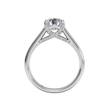 Load image into Gallery viewer, Ritani Solitaire Diamond Engagement Ring with Pave Tulip Detail Style: 1RZ3245-4964