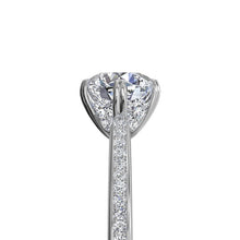 Load image into Gallery viewer, Ritani Solitaire Diamond Six-Prong Micropave Band Engagement Ring Style: 1RZ3268