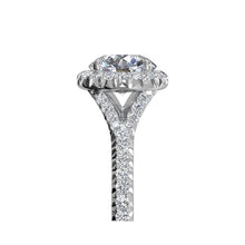 Load image into Gallery viewer, Ritani French-Set Halo Diamond 'V' Band Engagement Ring Style: 1RZ3766