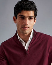 Load image into Gallery viewer, Merino Zip Neck Sweater - Burgundy