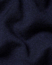 Load image into Gallery viewer, Merino Zip Neck Polo Shirt - Navy
