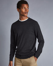 Load image into Gallery viewer, Merino Crew Neck Sweater - Charcoal Grey