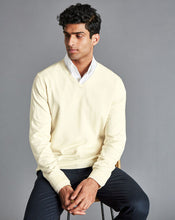 Load image into Gallery viewer, Merino V-Neck Sweater - Cream