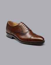 Load image into Gallery viewer, Leather Oxford Brogue Shoes - Walnut Brown