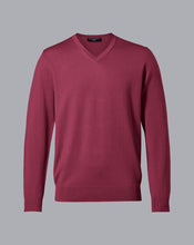 Load image into Gallery viewer, Merino V-Neck Sweater - Dark Pink