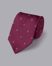 Load image into Gallery viewer, Stain Resistant Lapwing Silk Tie - Cherry Pink