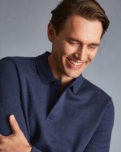 Load image into Gallery viewer, Long Sleeve Polo Sweatshirt - Navy