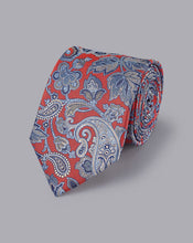 Load image into Gallery viewer, Silk Paisley Tie - Burnt Orange