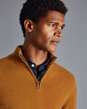 Load image into Gallery viewer, Cashmere Zip Neck Sweater - Mustard