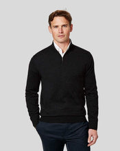 Load image into Gallery viewer, England Rugby Merino Zip Neck Sweater - Dark Charcoal