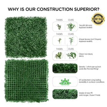 Load image into Gallery viewer, 3.5 ft. H x 3.5 ft. W Artificial Plants Milan Hedge Polyethylene Fence Panel (Set of 2)