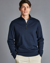 Load image into Gallery viewer, Navy Performance Zip-Neck Jumper