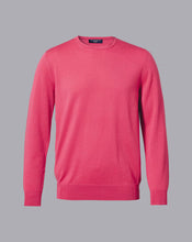 Load image into Gallery viewer, Merino Crew Neck Sweater - Bright Pink