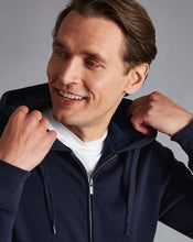 Load image into Gallery viewer, Jersey Hooded Zip Through Sweater - Navy