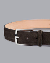Load image into Gallery viewer, Made in England Suede Belt - Chocolate