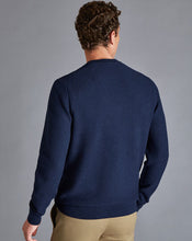 Load image into Gallery viewer, Cotton Merino Textured Crew Neck Sweater - Ink Blue