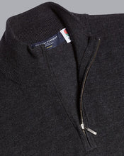 Load image into Gallery viewer, England Rugby Merino Zip Neck Sweater - Dark Charcoal