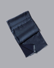 Load image into Gallery viewer, Silk Spot Print Scarf - Navy