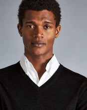 Load image into Gallery viewer, Merino V-Neck Sweater - Dark Charcoal
