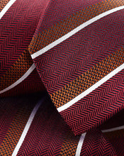 Load image into Gallery viewer, Silk Stripe Tie - Red